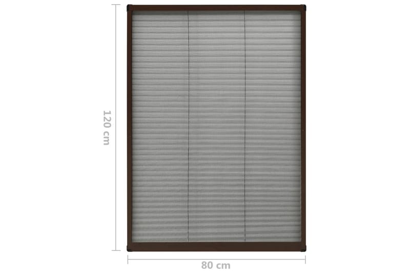 Plissert insektskjerm for vindu aluminium brun 80x120 cm - Brun - Hage - Dyrking & hagearbeid - Dyrking - Skadedyrbekjempelse - Myggbeskyttelse