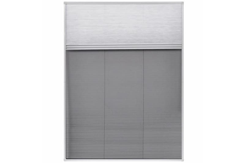 Plissert insektskjerm vindu aluminium 60x80cm med solskjerm - Hvit/Svart - Friluftsutstyr - Myggnett - Myggbeskyttelse