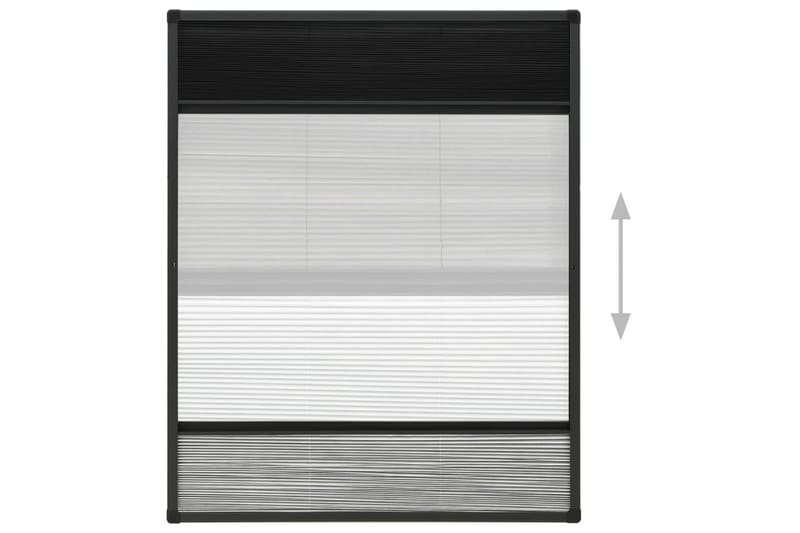 Plissert insektskjerm for vindu aluminium 80x100cm solskjerm - Antrasittgrå - Hage - Dyrking & hagearbeid - Dyrking - Skadedyrbekjempelse - Myggbeskyttelse