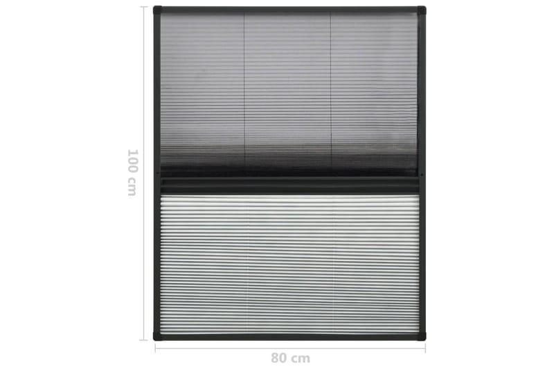 Plissert insektskjerm for vindu aluminium 80x100cm solskjerm - Antrasittgrå - Hage - Dyrking & hagearbeid - Dyrking - Skadedyrbekjempelse - Myggbeskyttelse