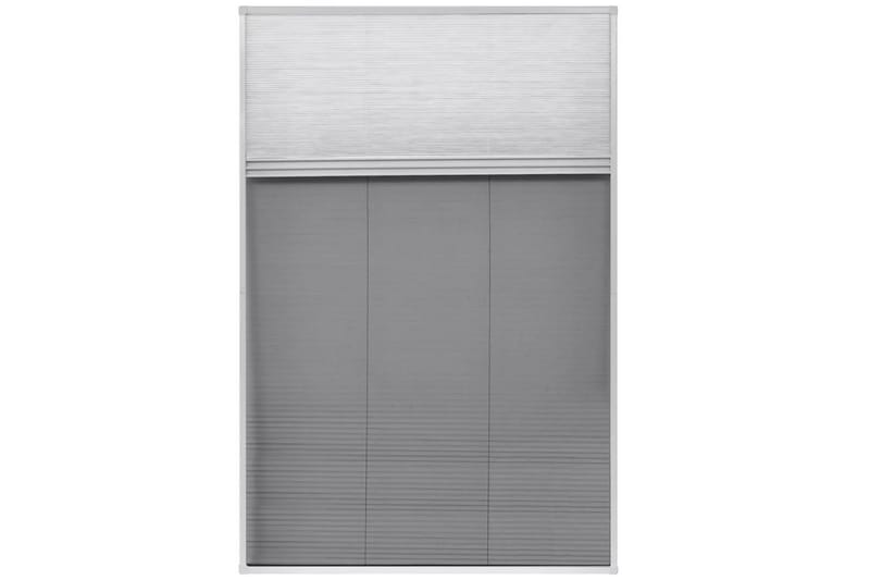 Plissert insektskjerm for vindu aluminium 80x120cm - Hvit/Svart - Friluftsutstyr - Myggnett - Myggbeskyttelse