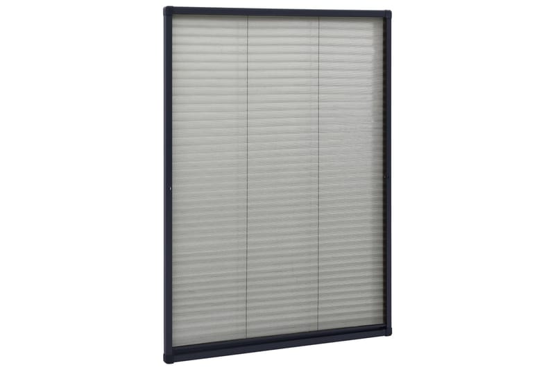 Plissert insektskjerm for vindu aluminium antrasitt 80x120cm - Antrasittgrå - Hage - Dyrking & hagearbeid - Dyrking - Skadedyrbekjempelse - Myggbeskyttelse