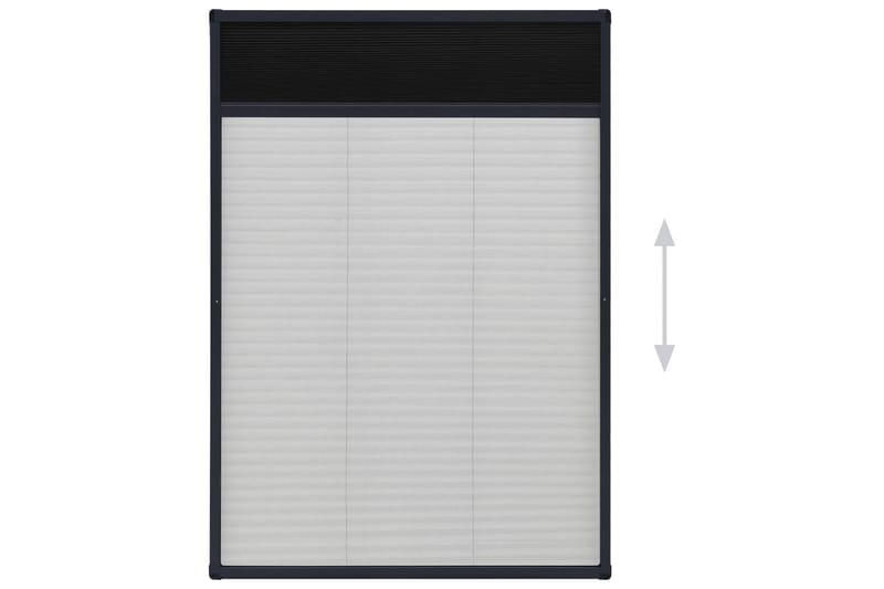 Plissert insektskjerm for vindu aluminium antrasitt 80x120cm - Antrasittgrå - Hage - Dyrking & hagearbeid - Dyrking - Skadedyrbekjempelse - Myggbeskyttelse