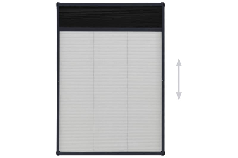 Plissert insektskjerm for vindu aluminium antrasitt 80x120cm - Antrasittgrå - Friluftsutstyr - Myggnett - Myggbeskyttelse