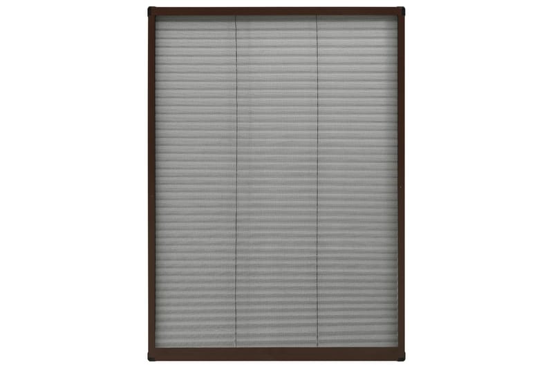 Plissert insektskjerm for vindu aluminium brun 80x120 cm - Brun - Friluftsutstyr - Myggnett - Myggbeskyttelse