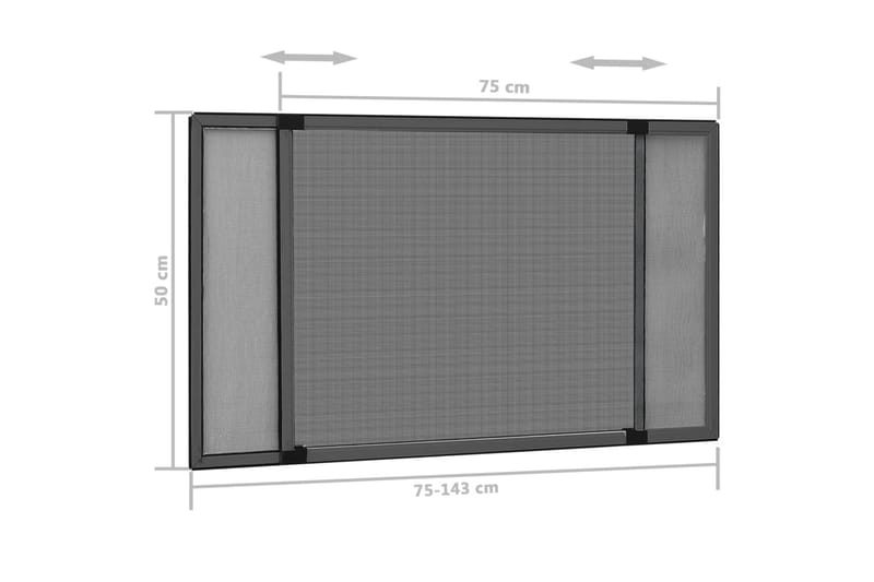 Utvidbar insektskjerm for vindu antrasitt (75-143)x50 cm - Antrasittgrå - Hage - Dyrking & hagearbeid - Dyrking - Skadedyrbekjempelse - Myggbeskyttelse