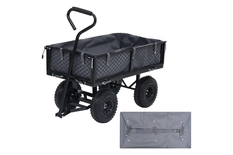 Duk til hagevogn mørkegrå 86x46x22 cm stoff - Grå - Hage - Dyrking & hagearbeid - Hageredskap & hageverktøy - Sekketralle & henger - Transportvogn & hagevogn