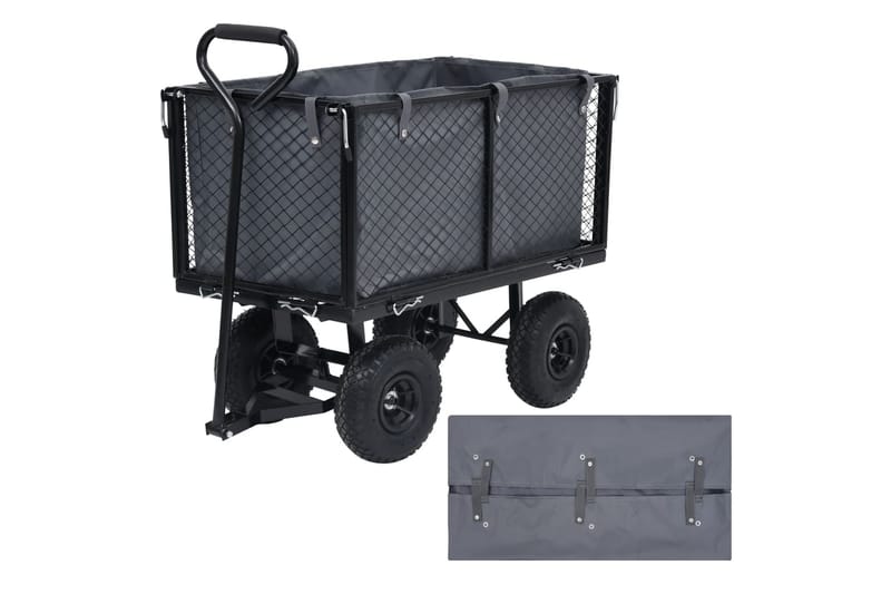 Duk til hagevogn mørkegrå 86x46x41 cm stoff - Grå - Hage - Dyrking & hagearbeid - Hageredskap & hageverktøy - Sekketralle & henger - Transportvogn & hagevogn