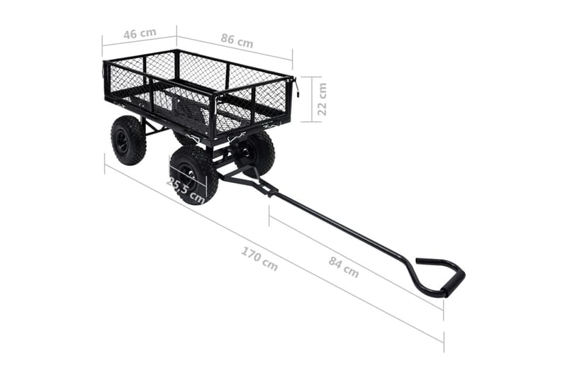 Håndtralle hage svart 250 kg - Hage - Dyrking & hagearbeid - Hageredskap & hageverktøy - Sekketralle & henger - Transportvogn & hagevogn