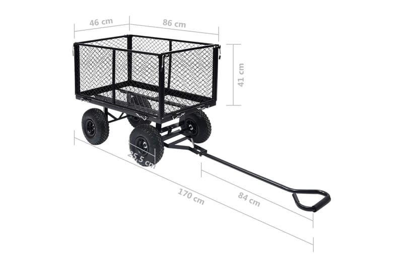 Håndtralle hage svart 350 kg - Hage - Dyrking & hagearbeid - Hageredskap & hageverktøy - Sekketralle & henger - Transportvogn & hagevogn