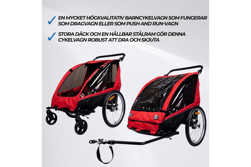 Trekker Sykkelvogn Pro, 1-2 Barn - Grön - Hage - Dyrking & hagearbeid - Hageredskap & hageverktøy - Sekketralle & henger - Sykkelkjerre