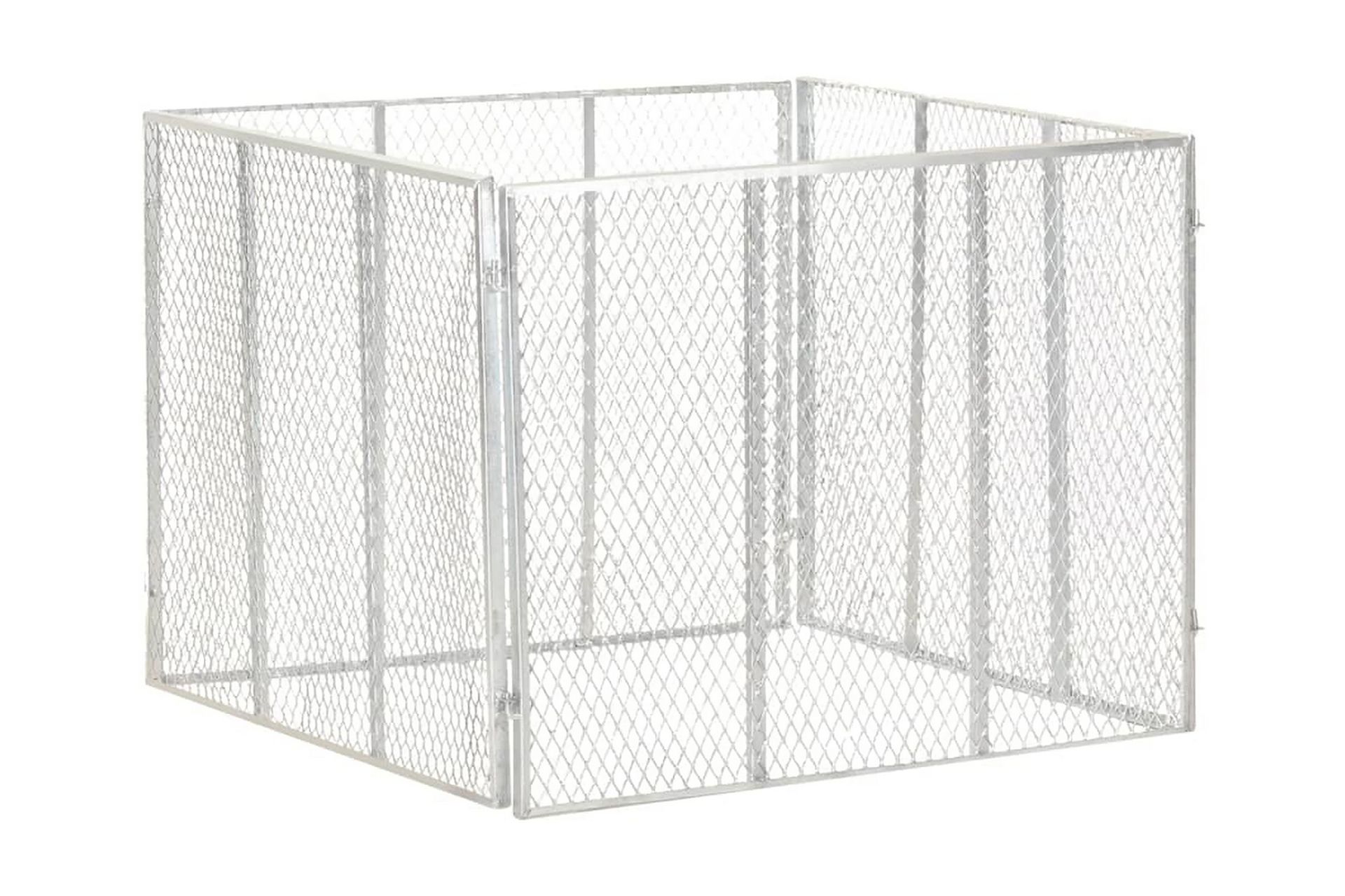 Kompostkasse hage 100x100x77 cm galvanisert jern - Silver - Hage - Dyrking & hagearbeid - Kompost - Varmkompost & kompostbeholder