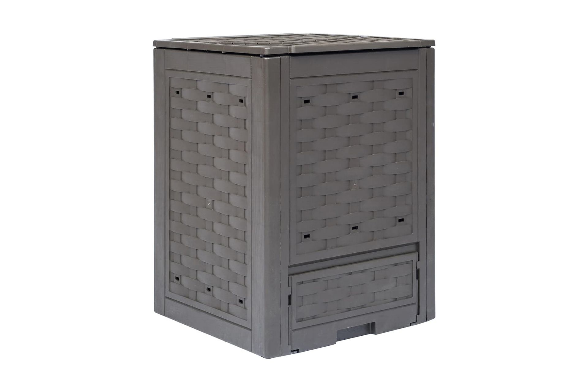 Kompostkasse 60x60x83 cm brun 300 L - Hage - Dyrking & hagearbeid - Kompost - Varmkompost & kompostbeholder