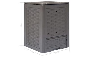 Kompostkasse 60x60x83 cm brun 300 L - Hage - Dyrking & hagearbeid - Kompost - Varmkompost & kompostbeholder