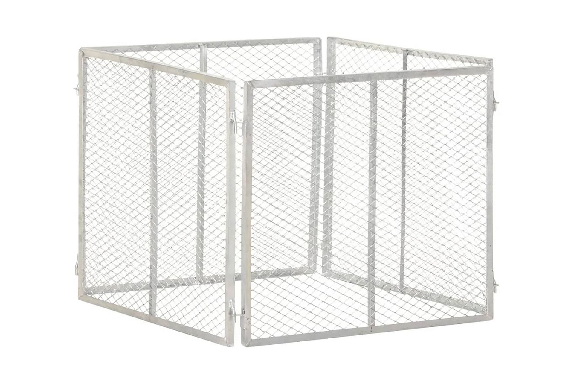 Kompostkasse til hage 85x85x70 cm galvanisert jern - Silver - Hage - Dyrking & hagearbeid - Kompost - Varmkompost & kompostbeholder