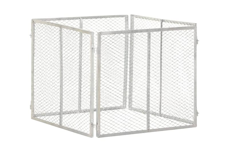 Kompostkasse til hage 85x85x70 cm galvanisert jern - Silver - Hage - Dyrking & hagearbeid - Kompost - Varmkompost & kompostbeholder