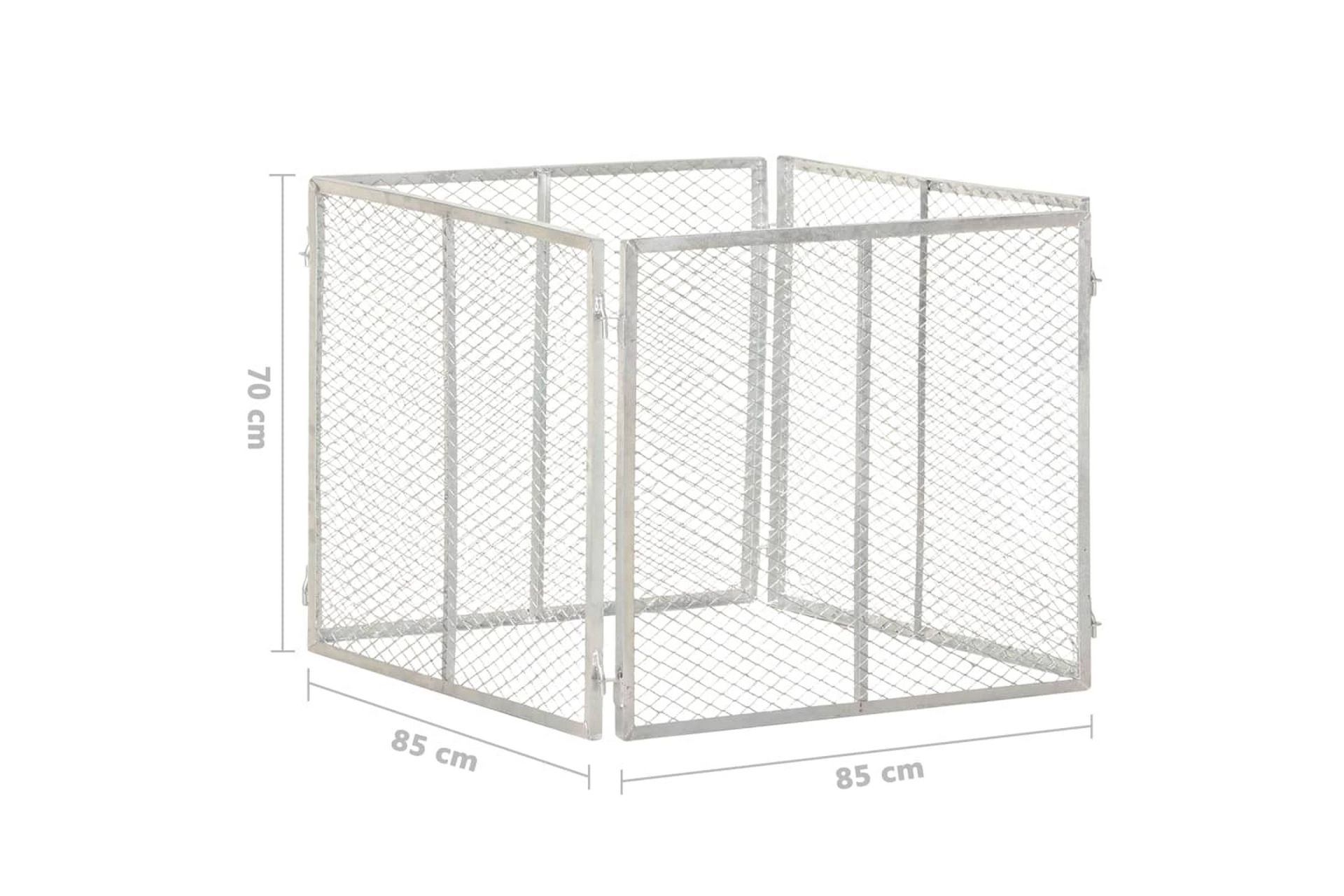 Kompostkasse til hage 85x85x70 cm galvanisert jern - Silver - Hage - Dyrking & hagearbeid - Kompost - Varmkompost & kompostbeholder