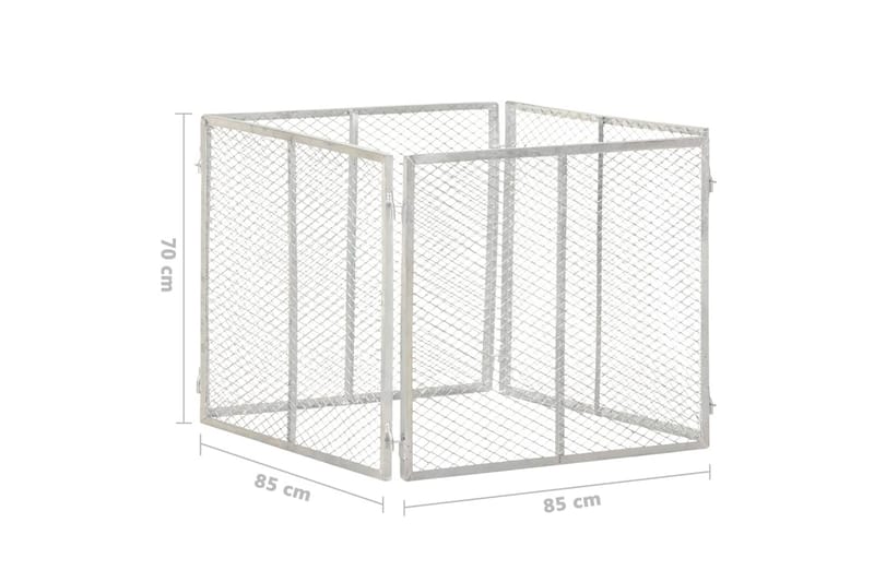 Kompostkasse til hage 85x85x70 cm galvanisert jern - Silver - Hage - Dyrking & hagearbeid - Kompost - Varmkompost & kompostbeholder