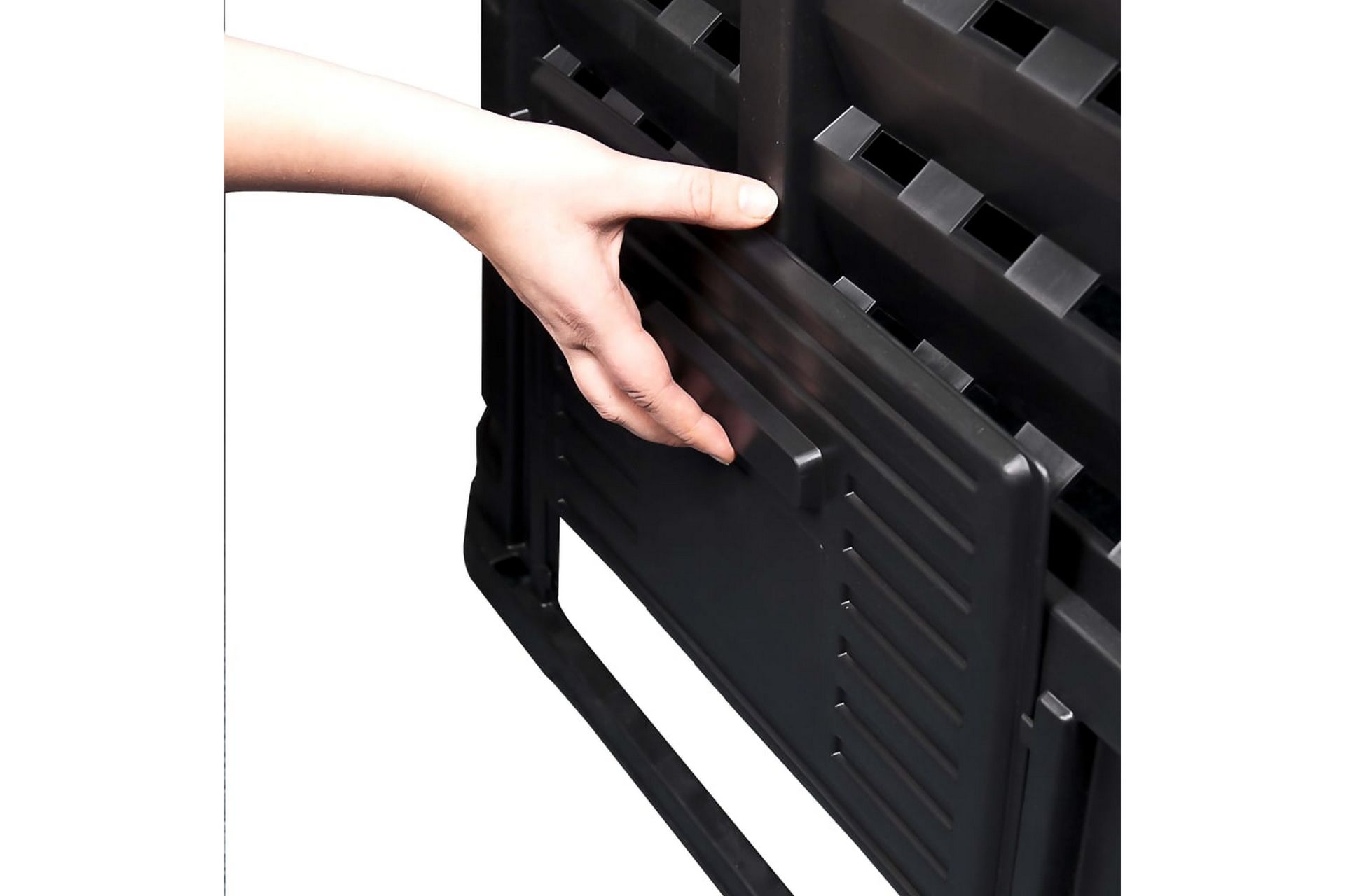 Kompostkasse til hage svart 93,3x93,3x80 cm 420 L - Svart - Hage - Dyrking & hagearbeid - Kompost - Varmkompost & kompostbeholder
