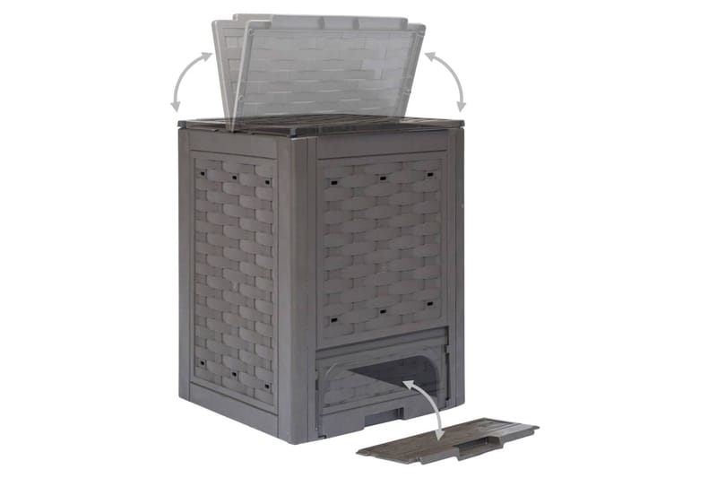 Kompostkasser 2 stk brun 60x60x83 cm 600 L - Brun - Hage - Dyrking & hagearbeid - Kompost - Varmkompost & kompostbeholder