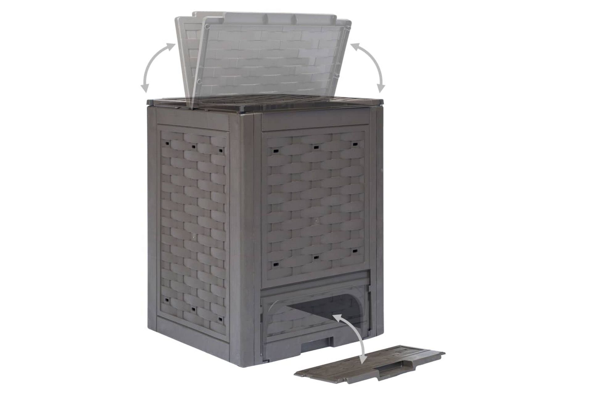 Kompostkasser 3 stk brun 60x60x83 cm 900 L - Brun - Hage - Dyrking & hagearbeid - Kompost - Varmkompost & kompostbeholder