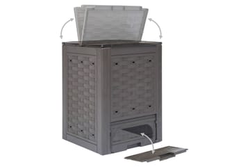 Kompostkasser 3 stk brun 60x60x83 cm 900 L - Brun - Hage - Dyrking & hagearbeid - Kompost - Varmkompost & kompostbeholder