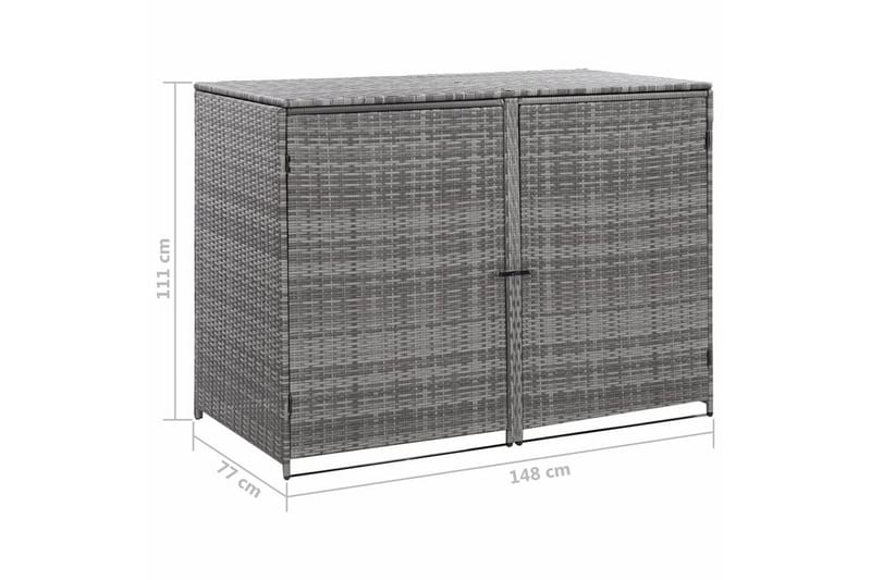 Søppeldunkskur polyrotting 148x77x111 cm antrasitt - Grå - Hage - Dyrking & hagearbeid - Kompost - Varmkompost & kompostbeholder