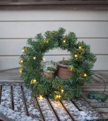 Alaska krans med belysning 38 cm - Grønn - Hage - Dyrking & hagearbeid - Planter - Prydplanter - Dørkranser
