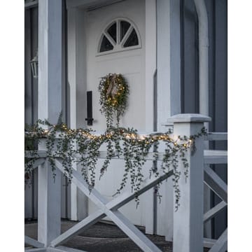 Barr Krans med belysning 35 cm - grønn med naturfarget sløyfe - Hage - Dyrking & hagearbeid - Planter - Prydplanter - Dørkranser