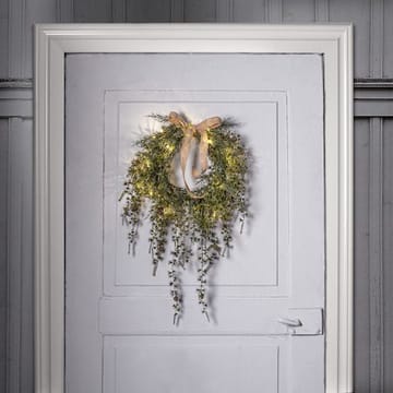 Barr Krans med belysning 35 cm - grønn med naturfarget sløyfe - Hage - Dyrking & hagearbeid - Planter - Prydplanter - Dørkranser
