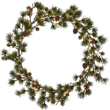 Larix Krans med belysning 40 cm - grønn med brune kongler - Hage - Dyrking & hagearbeid - Planter - Prydplanter - Dørkranser