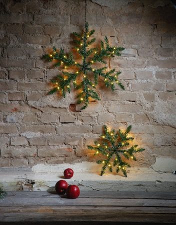 Snowflake krans med belysning 40 cm - Grønn - Hage - Dyrking & hagearbeid - Planter - Prydplanter - Dørkranser