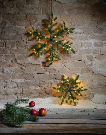 Snowflake krans med belysning 40 cm - Grønn - Hage - Dyrking & hagearbeid - Planter - Prydplanter - Dørkranser
