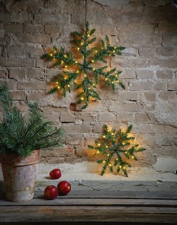 Snowflake krans med belysning 40 cm - Grønn - Hage - Dyrking & hagearbeid - Planter - Prydplanter - Dørkranser