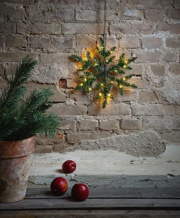 Snowflake krans med belysning 40 cm - Grønn - Hage - Dyrking & hagearbeid - Planter - Prydplanter - Dørkranser