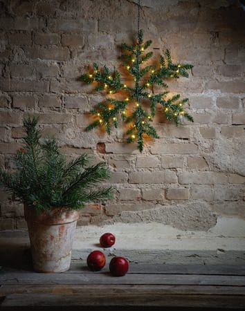 Snowflake krans med belysning 63 cm - grønn - Hage - Dyrking & hagearbeid - Planter - Prydplanter - Dørkranser