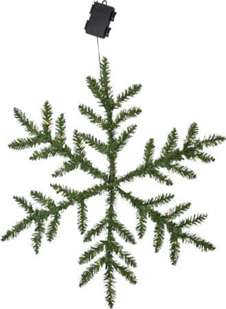 Snowflake krans med belysning 63 cm, grønn