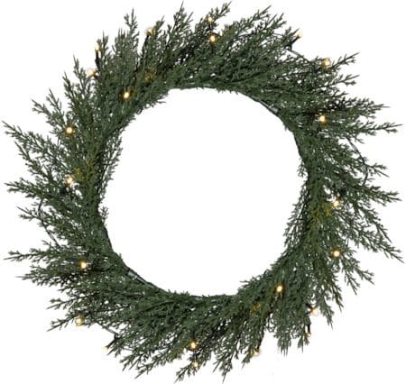 Thuja krans med belysning 40 cm - Grønn - Hage - Dyrking & hagearbeid - Planter - Prydplanter - Dørkranser