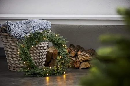 Thuja krans med belysning 40 cm, Grønn