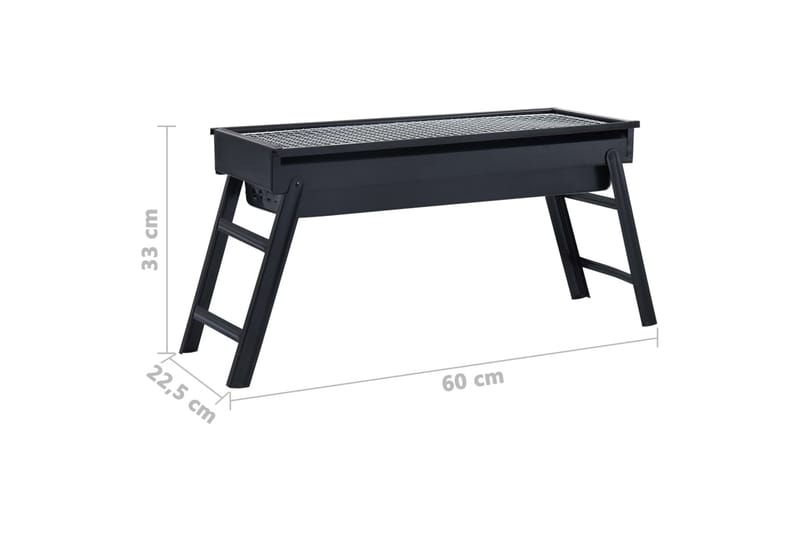 Brbar campinggrill stål 60x22,5x33 cm - Hage - Griller - Øvrige griller - Bærbar grill & campinggrill