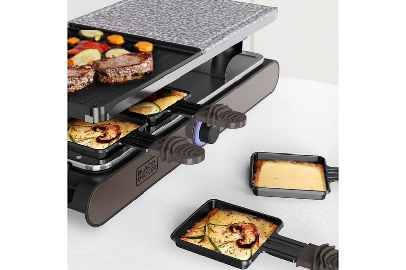 Raclettegrill Black+Decker - Sølv - Hage - Griller - Øvrige griller - Raclettegriller