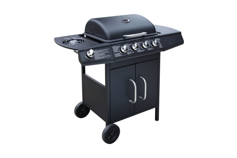 Gassgrill 4+1 kokesoner svart - Hage - Griller - Gassgrill