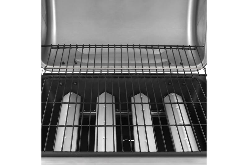 Gassgrill med 4 brennere svart og sølv - Silver - Hage - Griller - Gassgrill