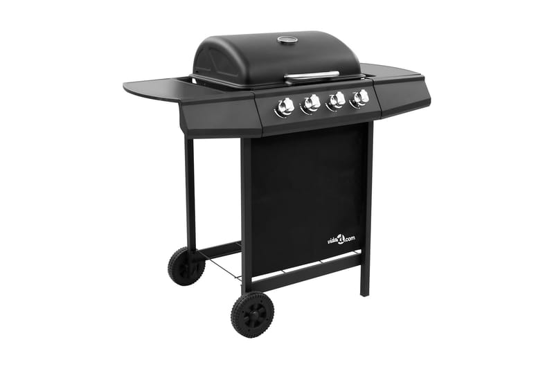 Gassgrill med 4 brennere svart - Svart - Gassgrill