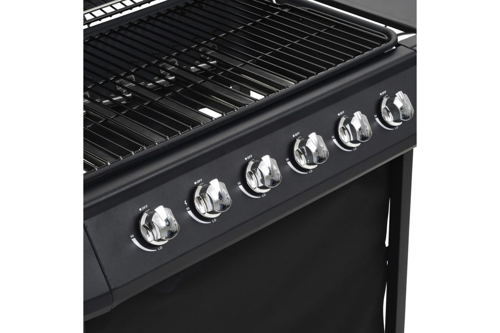 Gassgrill med 6 kokesoner stål svart - Hage - Griller - Gassgrill