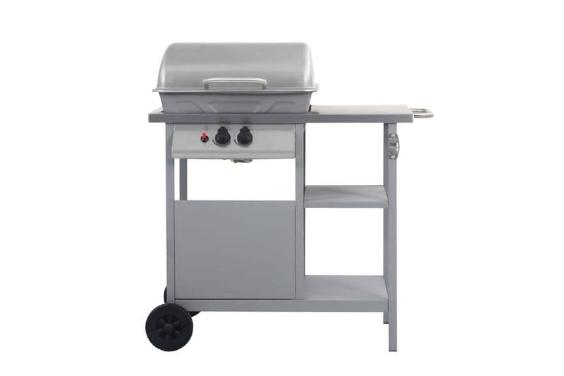 Gassgrill med sidebord i 3 etasjer sølv - Hage - Griller - Gassgrill