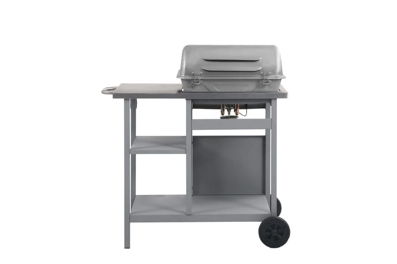 Gassgrill med sidebord i 3 etasjer sølv - Hage - Griller - Gassgrill