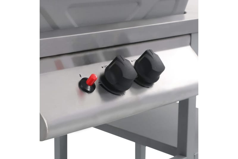 Gassgrill med sidebord i 3 etasjer sølv - Hage - Griller - Gassgrill