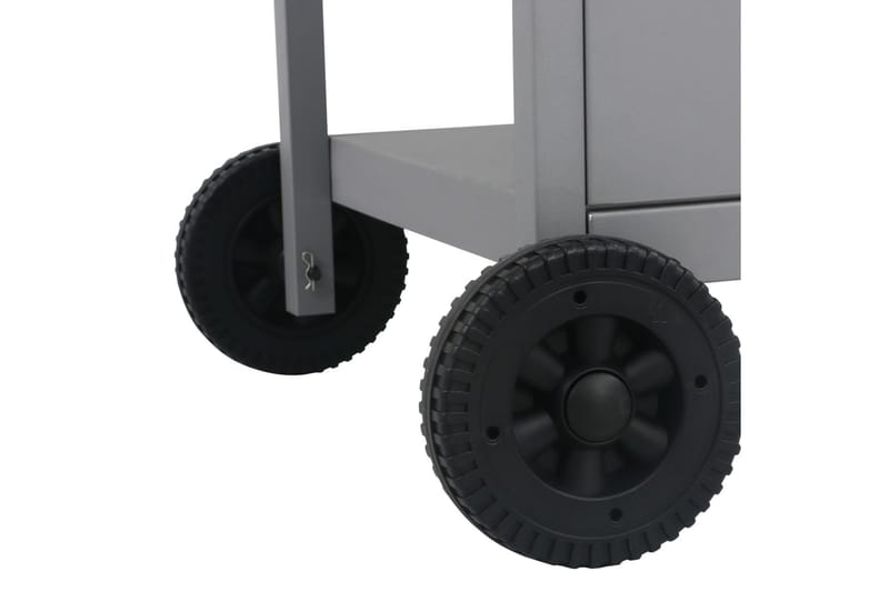Gassgrill med sidebord i 3 etasjer sølv - Hage - Griller - Gassgrill
