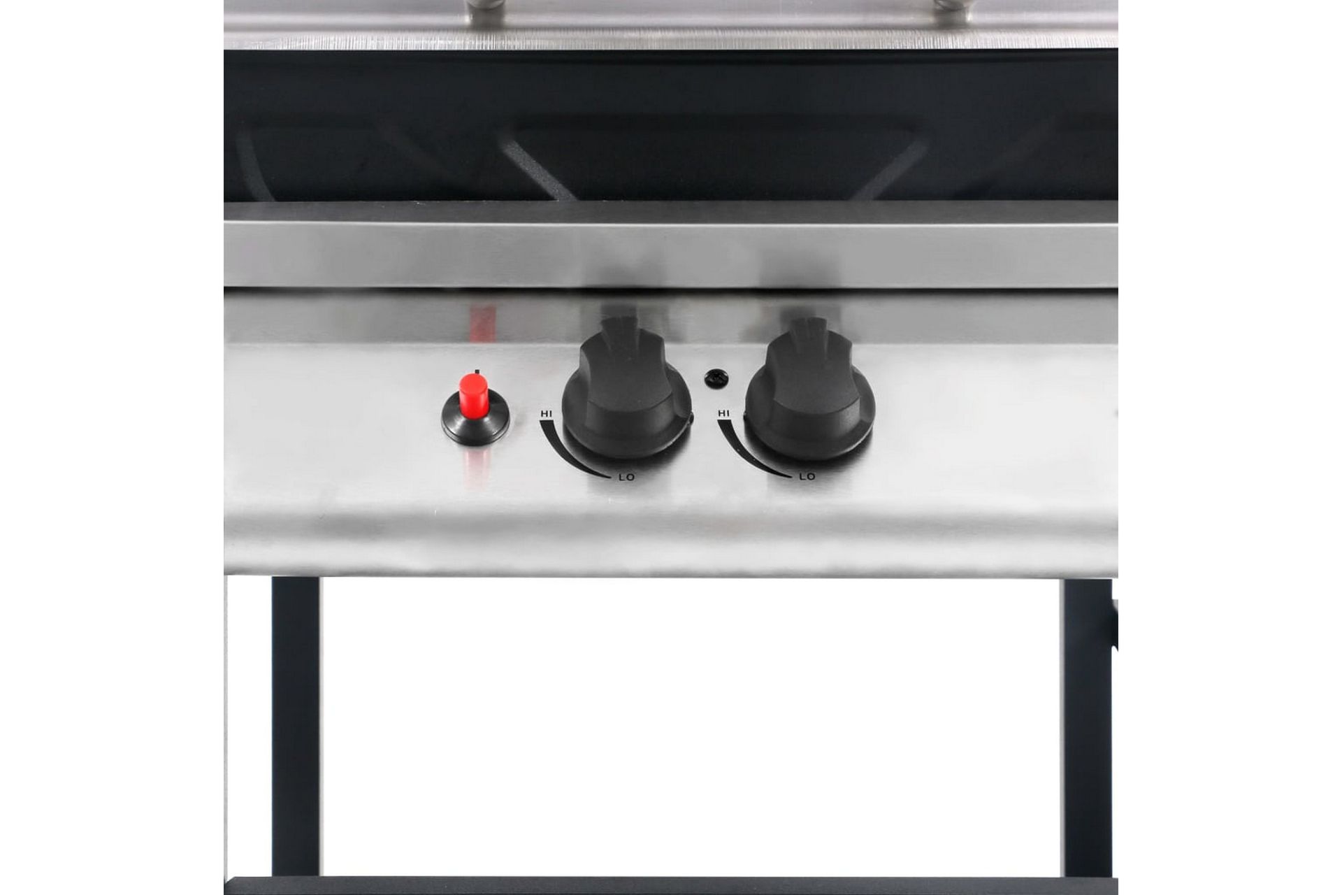 Gassgrill med sidebord i 3 etasjer svart og sølv - Hage - Griller - Gassgrill